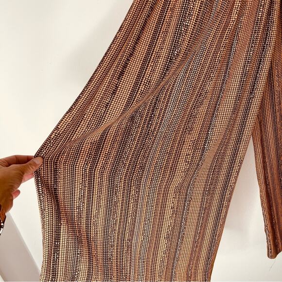 H&M orange black wide leg dot stripe high waisted crop pants 4 - Picture 5 of 8